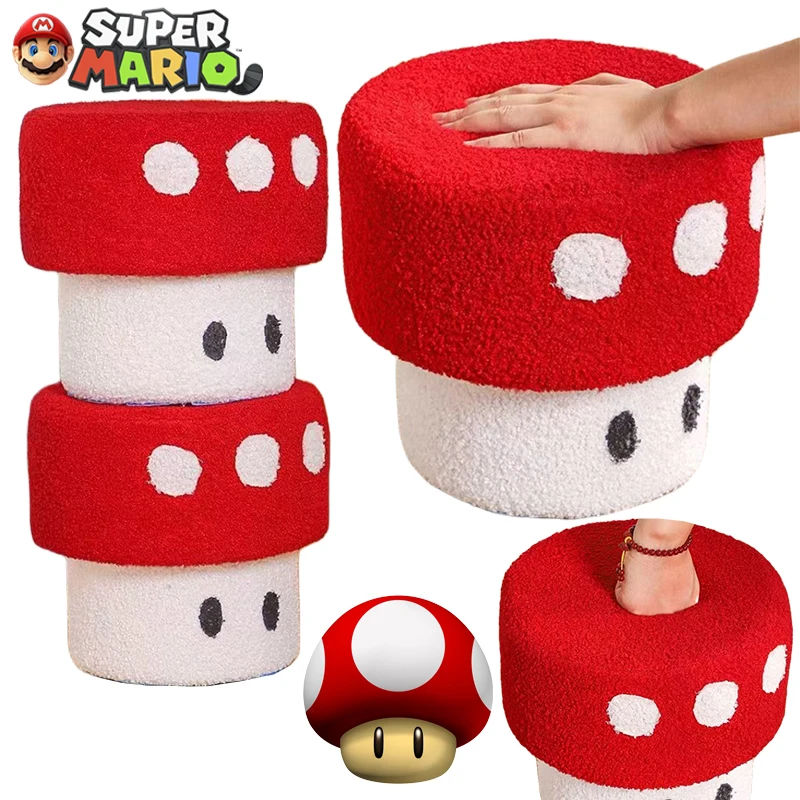 

Super Mario Bros Mushroom Seats Cartoon Living Room Sofa Stools Cute Decorative Accessories Comfort Stool Home Furniture Gifts
