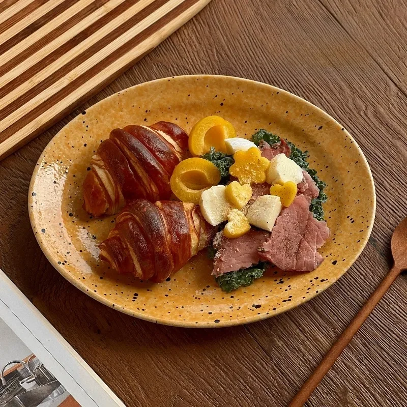Minimalist Ink Splash Ceramic Plate Home Breakfast Plate Dessert Cake Tableware