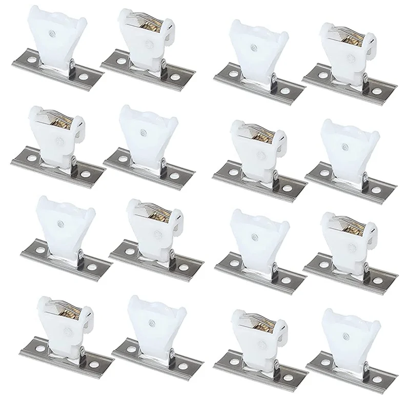 

16Pcs Cord Lock Mechanism for 3 Line Swivel Type White Plastic and Stainless Steel Bracket for Roman Blinds