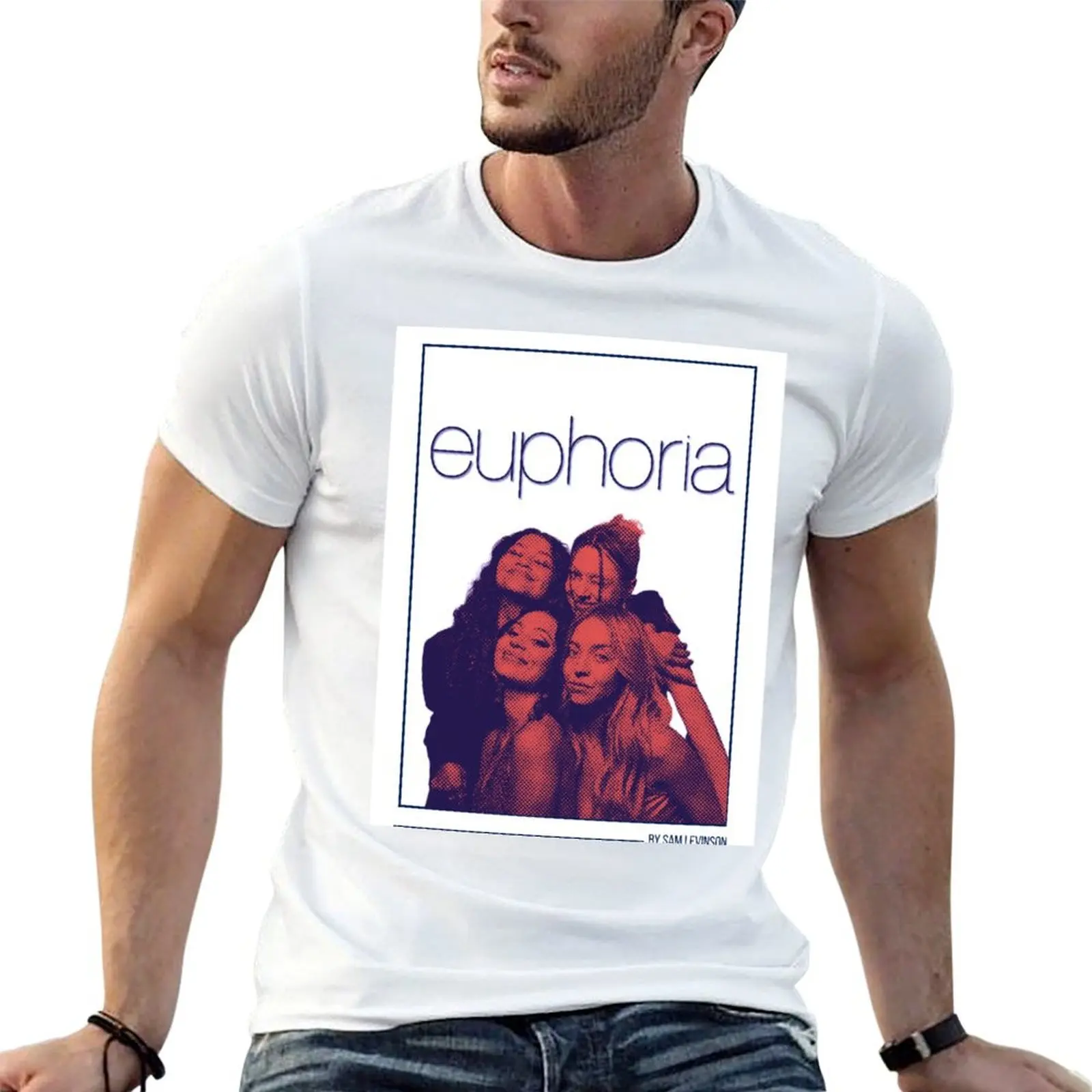 T-Shirt avec affiche des filles euphoria, haut imprimé à motifs abstraits