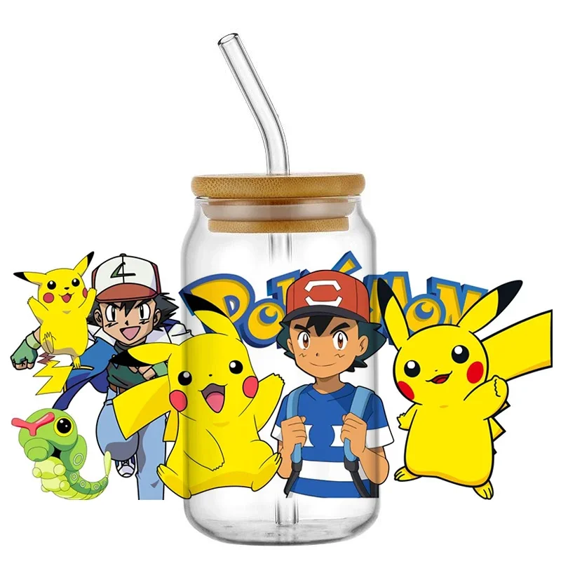 

Miniso 3D Pokemon New Design UV DTF Cup Wrap for 16oz Libbey Glasses Washable DIY Mug Transfer Sticker decoration