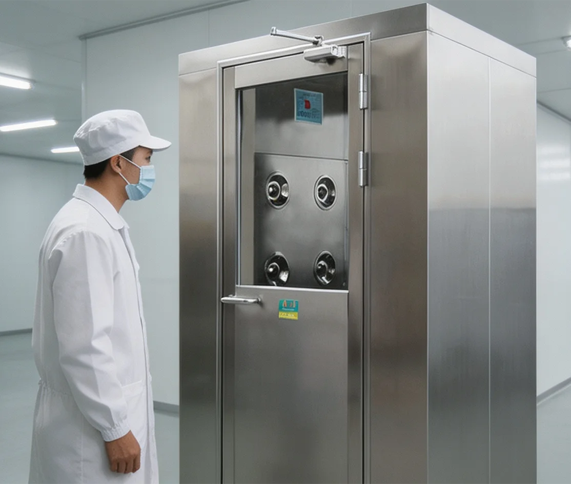 Factory Direct New Custom Stainless Steel HEPA Filter Air Shower Booth Single/Double Person Clean Room Interlock Door