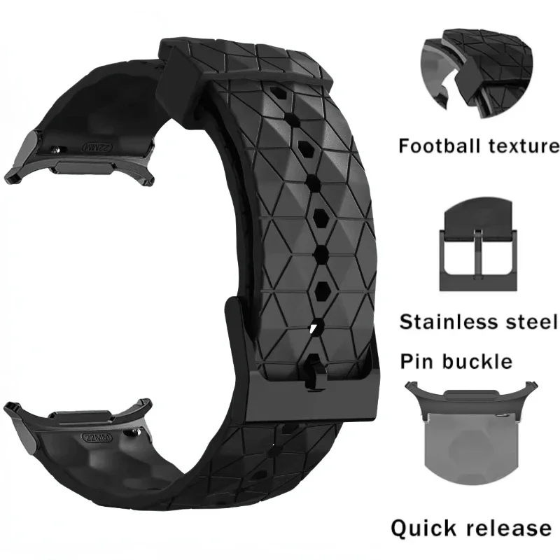 Correa de silicona deportiva para Samsung Galaxy Watch Ultra, pulsera con patrón de fútbol de 47mm, pulsera para Galaxy Watch 7 Ultra