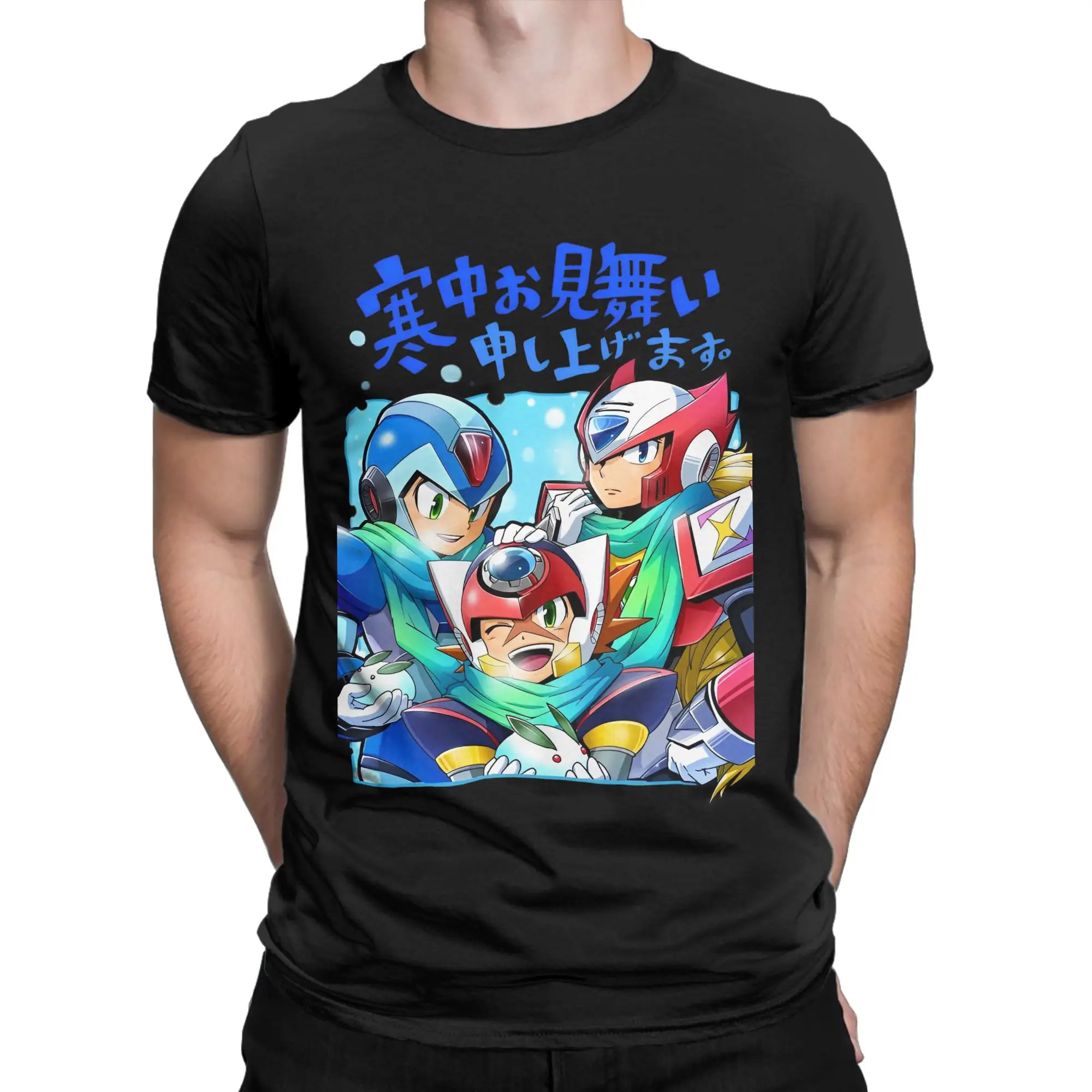 Retro Megaman X Mega Boy T Shirt For Men Women Cotton Short Sleeve Games Crewneck Summer Clothes