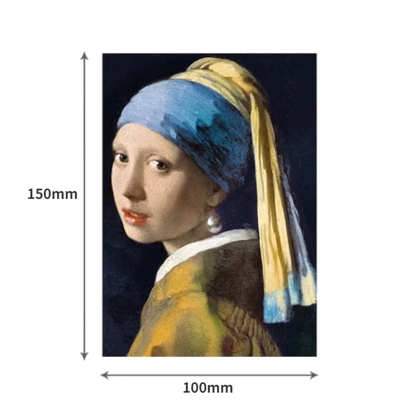 MaxRenard 10*15cm 150 sztuk puzzle Jan Vermeer Het Meisje Met De Parel papier do malowania puzzle dla dorosłych