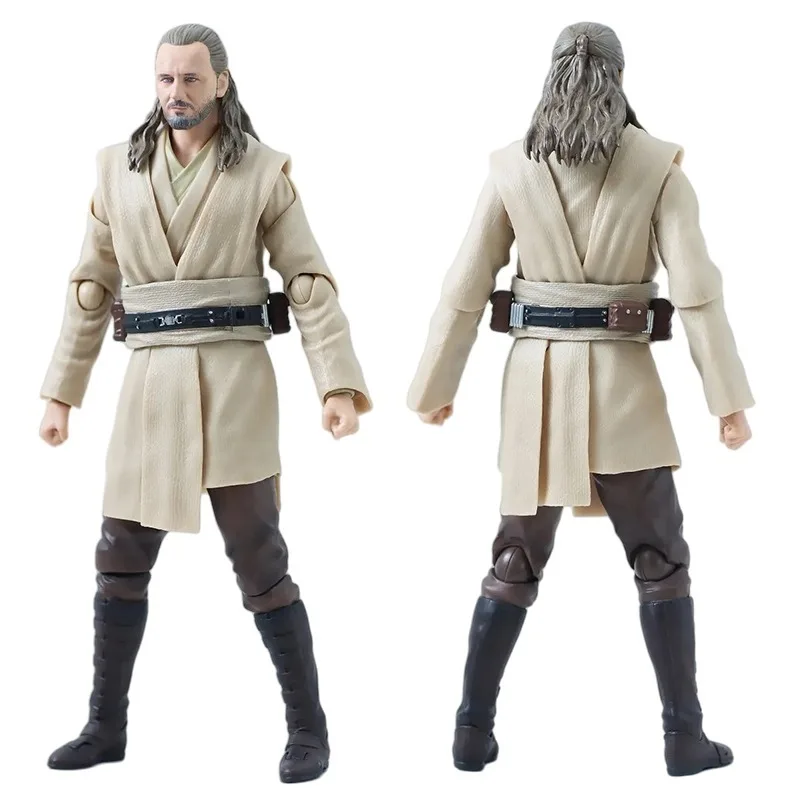 Originele Echte Bandai Anime Star Wars: DE PHANTOM MENACE Qui-Gon Jinn SHF Model Speelgoed Action Figure Geschenken Collectible Ornamenten