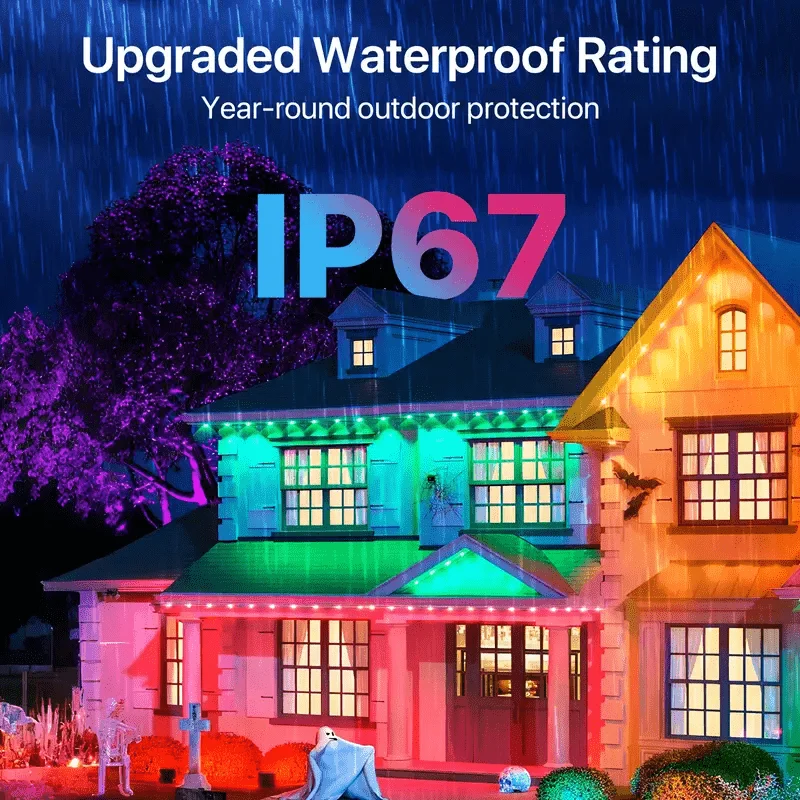 الذكية الدائمة في الهواء الطلق ضوء RGB الطنف أضواء IP67 مقاوم للماء App التحكم الموقت مزامنة الموسيقى للإضاءة الديكور الطرف في الهواء الطلق #3