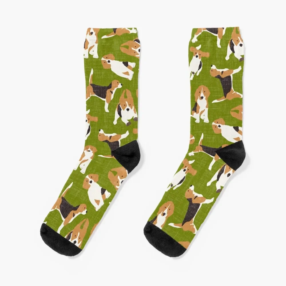 

beagle scatter green Socks luxe soccer anti-slip warm winter floral Socks Ladies Men's