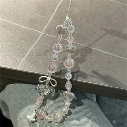 Korea Cute Butterfly Cloud Phone Laser Bracelet Strap Charm Chain Knot Cellphone Lanyard Keychain Bag Camera Lanyard Accessories