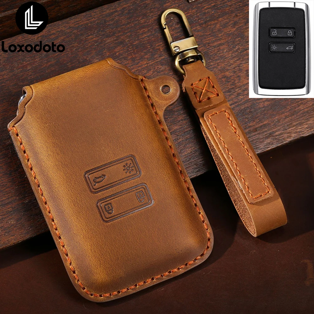 AKLOSIPY Étui Porte-Clés en Cuir pour Kadjar 2016-2017, étui à Clés en Cuir Véritable de qualité Supérieure et Support de Sac de Rangement pour Votre clé de Voiture