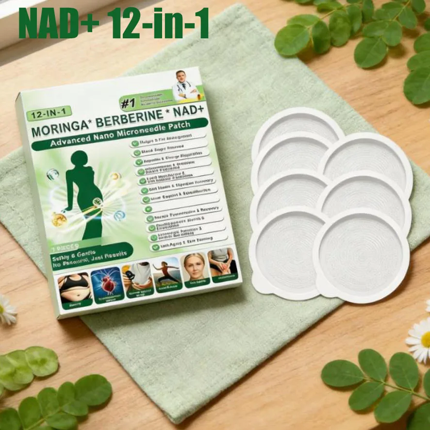 12 in 1 Moringa Berberine X Nad Patches Weight Management & Appetite Control, Skin Firming & Energy Boost Daily Body Care