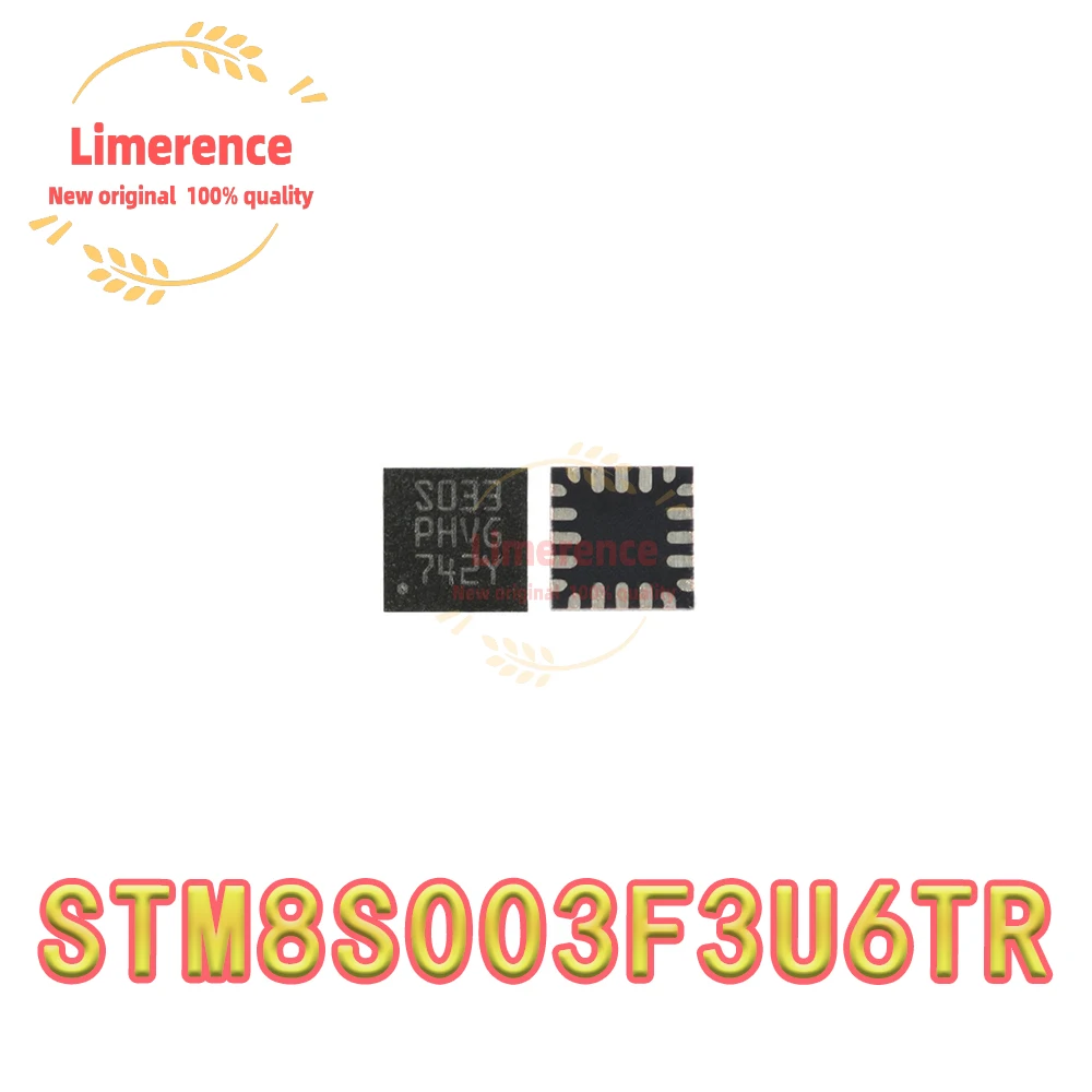 (5piece)New original STM8S003F3U6TR STM8S003F3U6 STM8S103F3U6 S033 QFN-20 Chipset