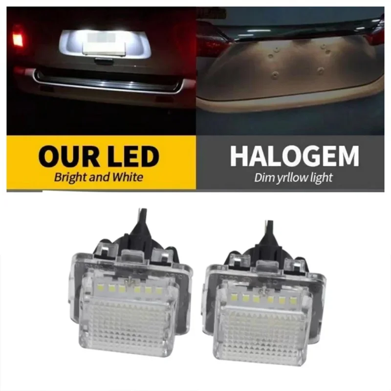 

2pcs LED Number License Plate Light For Mercedes Benz W204 W212 C207 C216 W221 Canbus Error Free focos led auto Car Accesorios