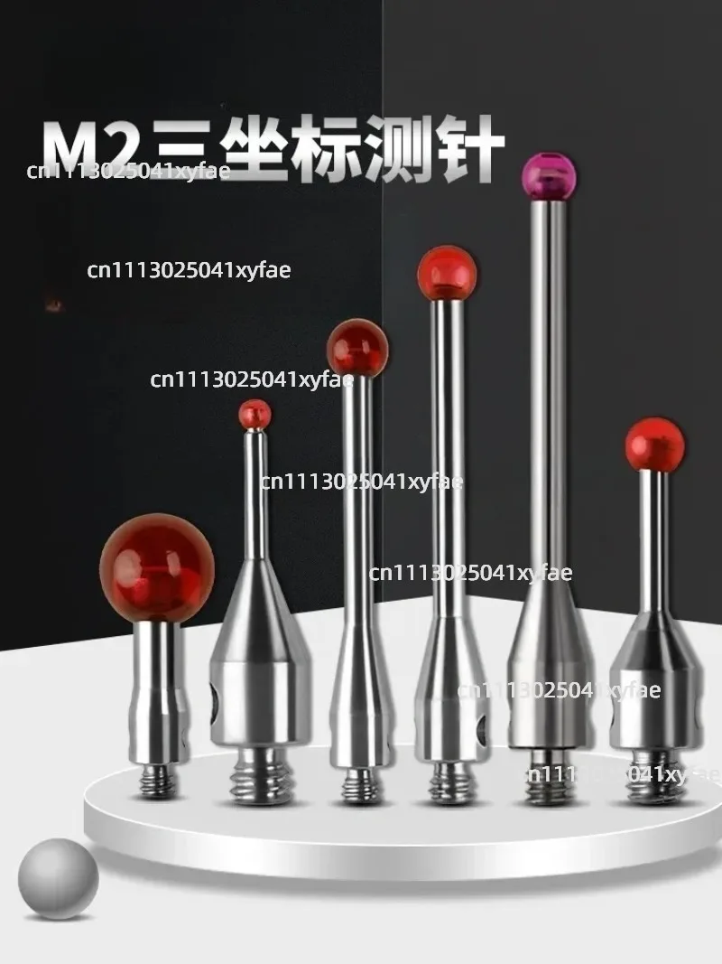 M2 Ruby Ball Stylus Stainless Steel Stem 3D Coordinate Measuring Probe Compatible with Renishaw