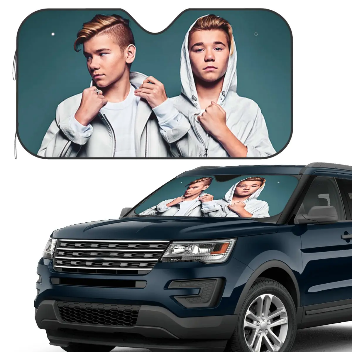 

Marcus And Martinus Sweden Norway Eurovision Sunshade Windscreen Car Front Windshield Window Sun Visor Accessories Covers
