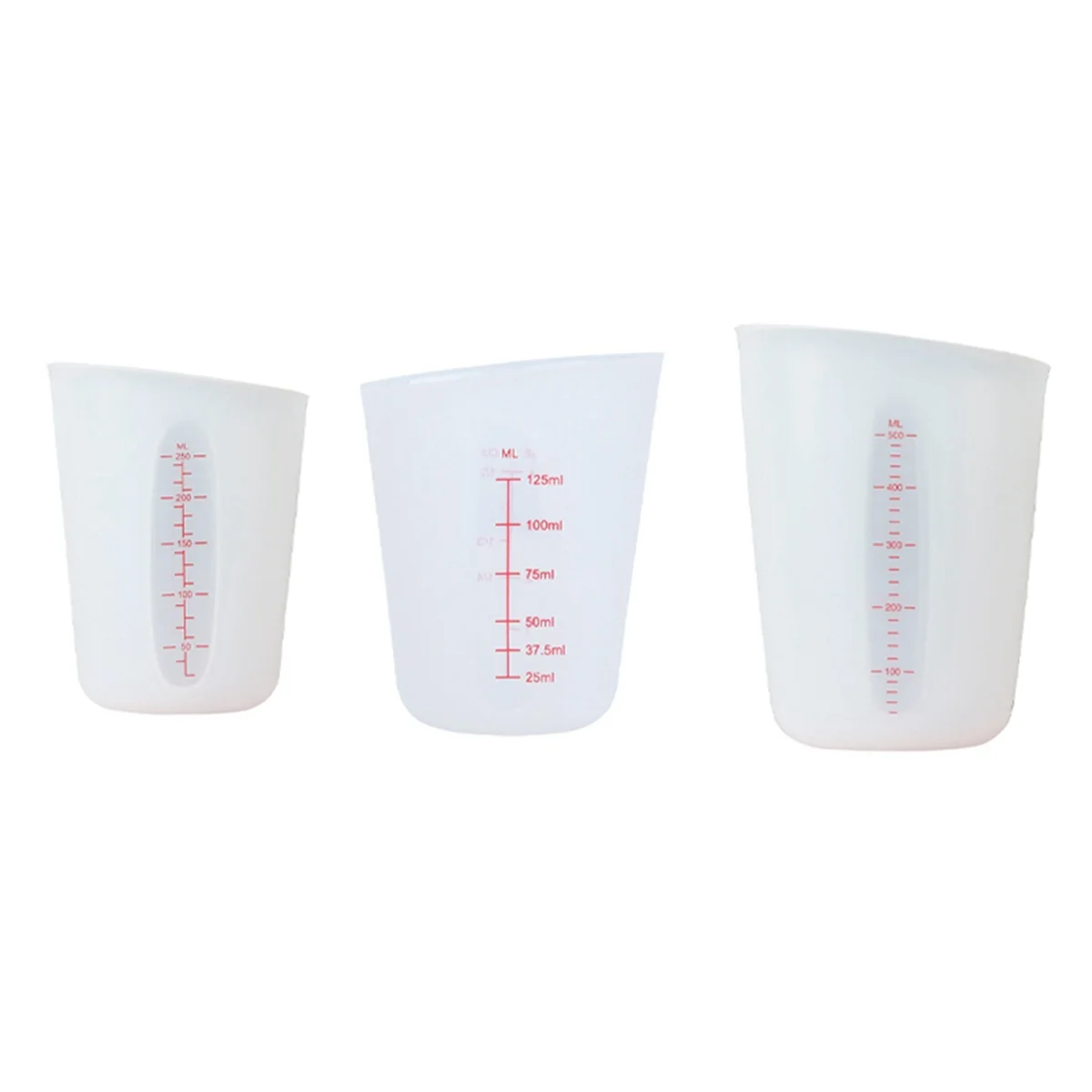 

A96Q-Silicone Measuring Cups Flexible Melting Measure Cups for Chocolate, Epoxy Resin Butter, Squeeze Pour Baking Cup