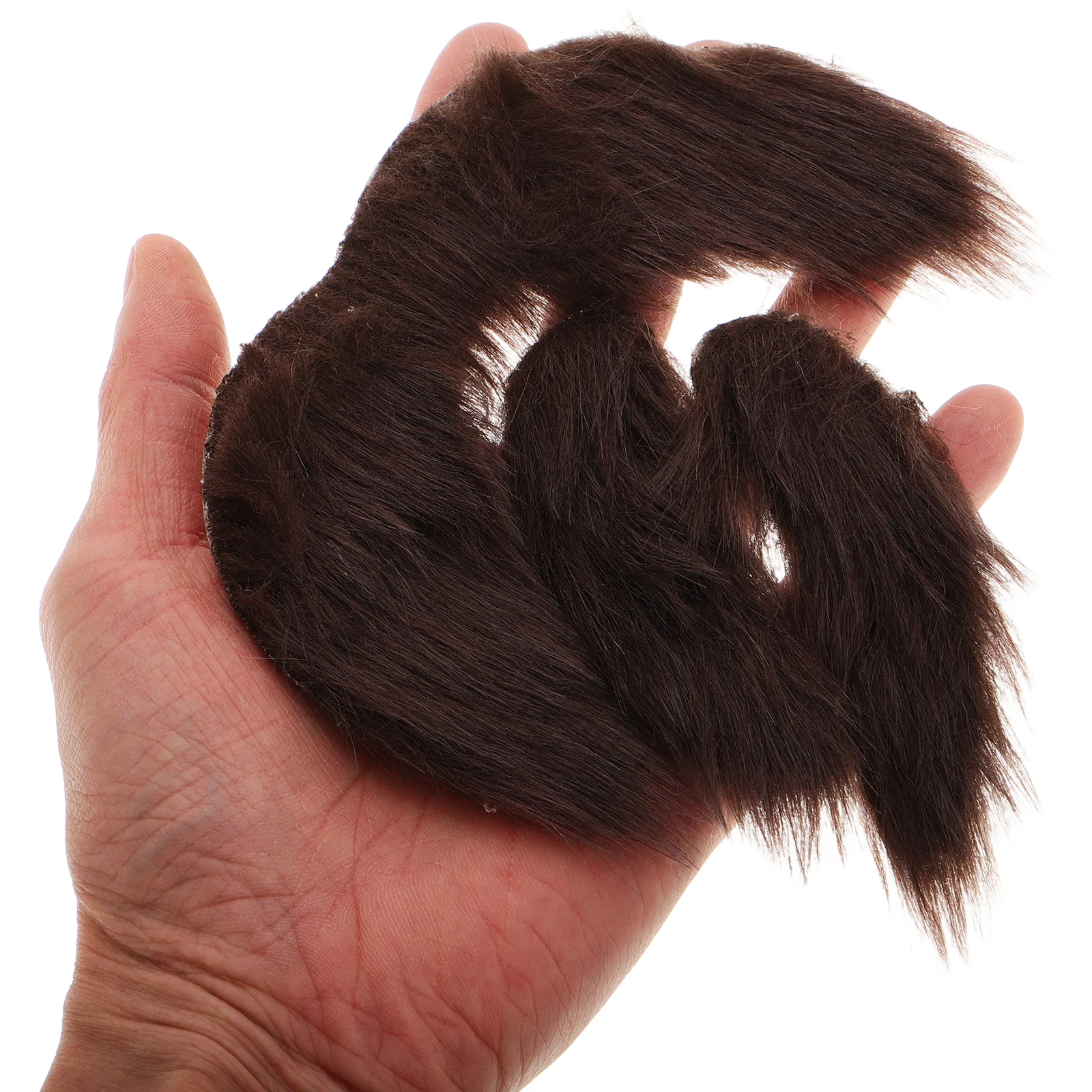 

4 Sets Costume Fake Beard Brown Black Mustache Eyebrows Realistic Lightweight Costume Beard Brown Reusable Polyester