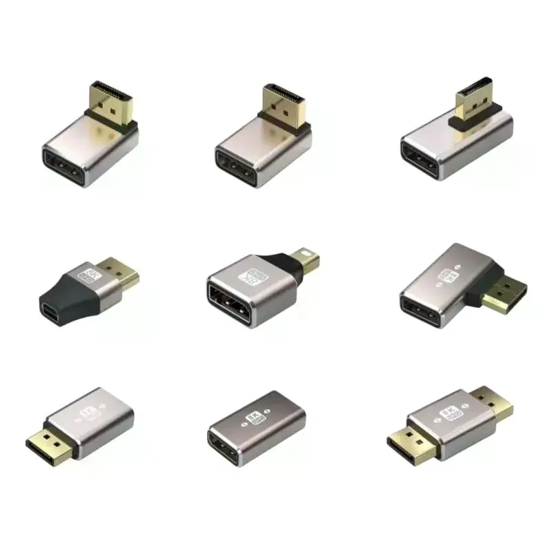 Right Angle 90 Degree Male To Female DP1.4 Connector Adapter Cable Extension Conventer 60Hz For PC Laptops