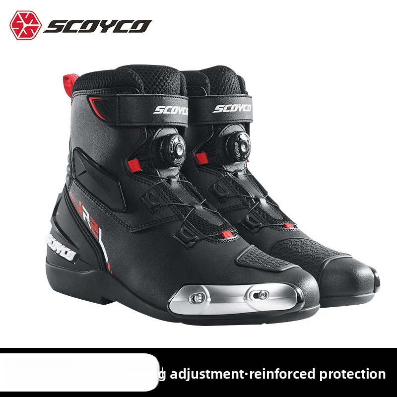 

SCOYCO Motorcycle Boots Men Waterproof Motorbike Racing Anti Slip For Protection Gear Biker Equipment PU Leather Motocross Boots