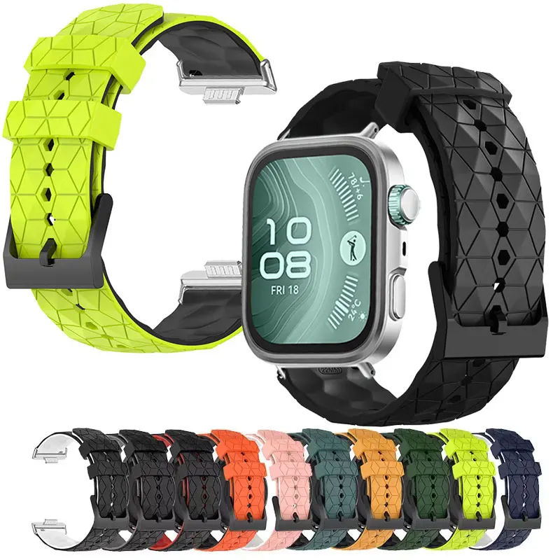 화웨이 워치핏 3 4 4Pro용 실리콘 스트랩, 축구 패턴 밴드 시계줄, 화웨이 핏4 핏3 핏 4Pro용 스포츠 팔찌