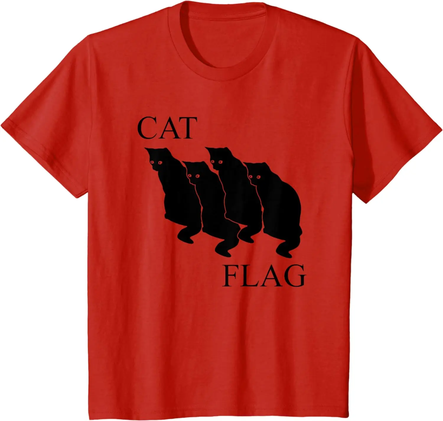 Cat Flag Funny Black Flag Cat Saying T-Shirt Fresh and breathable short sleeves for men and women