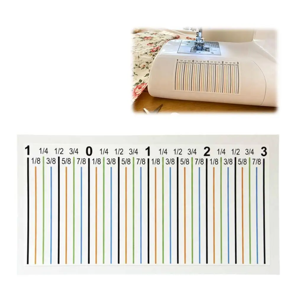 Seam Allowance Sticker for Sewing Machine with Scale Marks Clear Fraction Markers for Precise Visual Seam Alignment