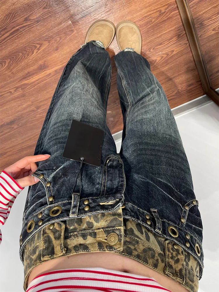 

Джинсы больших размеров в американском стиле, черные, женские, с высокой талией, широкими штанинами, прямого кроя, износостойкие, подходят для повседневной носки