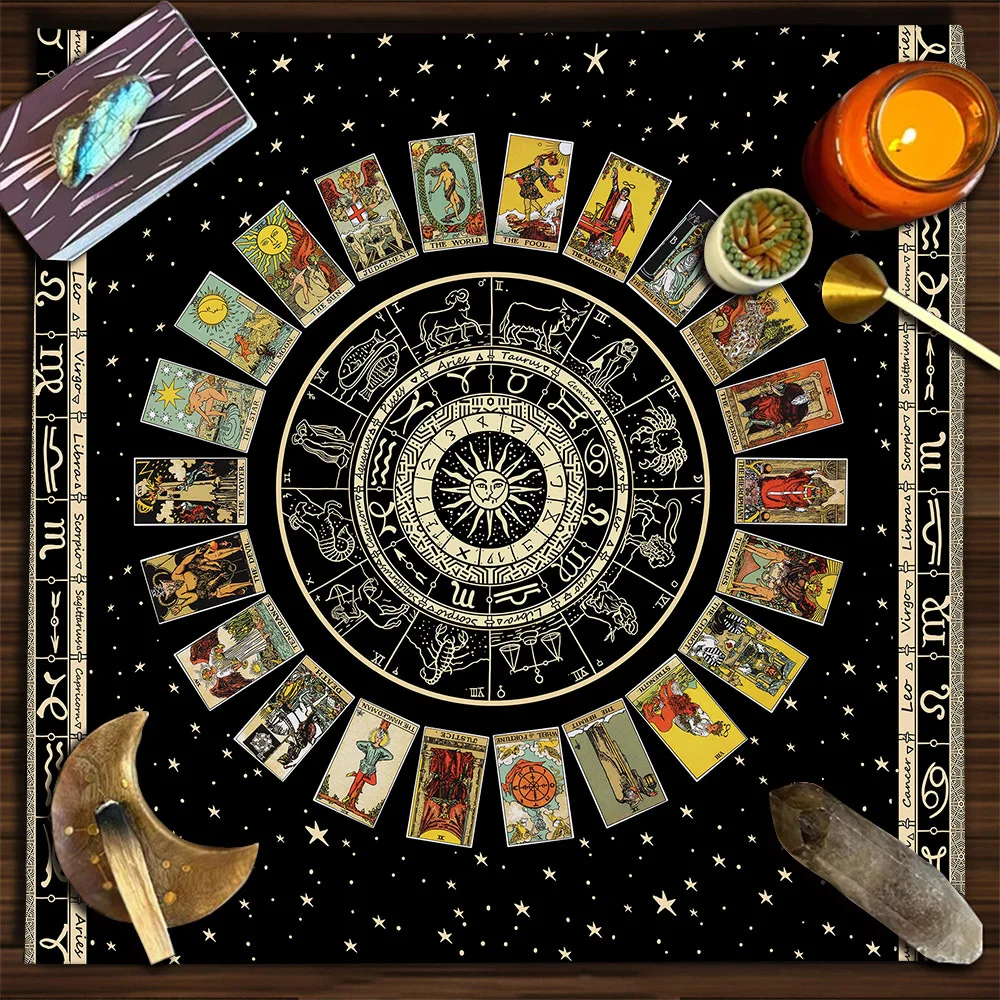 Tarot Tablecloth Mandala Tree of Life Butterfly Mushroom Constellation Velvet Tablecloth party table cloth decoration