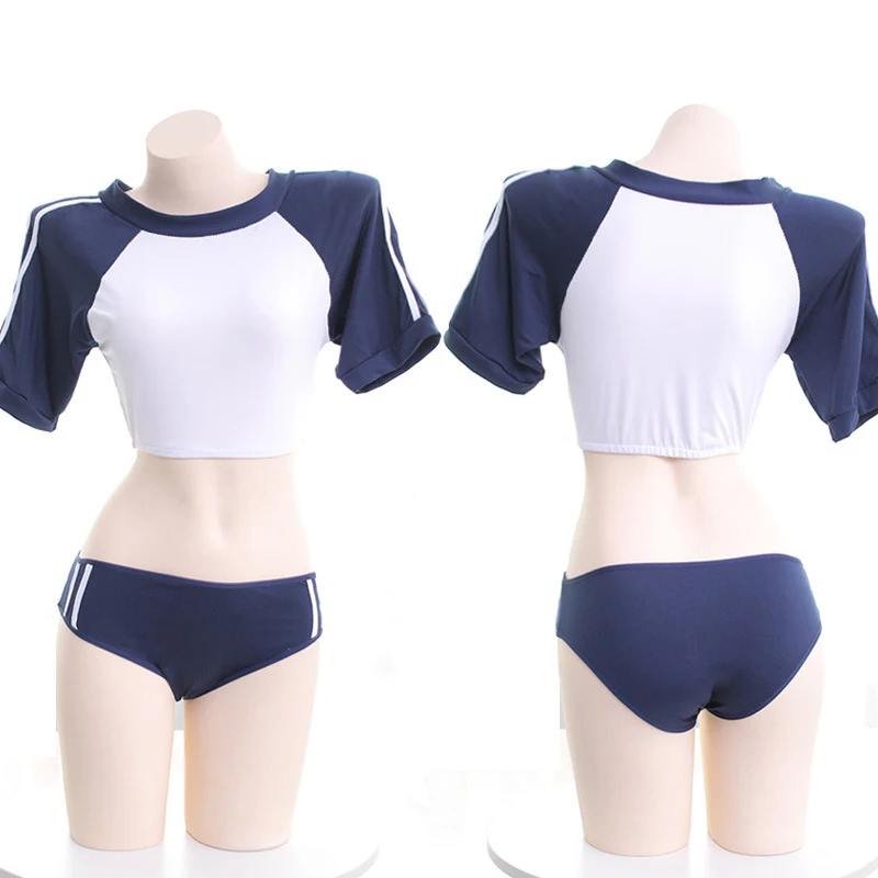 Japanese Anime Girl Student Gymnastics Gym Outfit Cheerleader Uniform Costume School Girl Sports Sukumizu Game Cosplay Suit