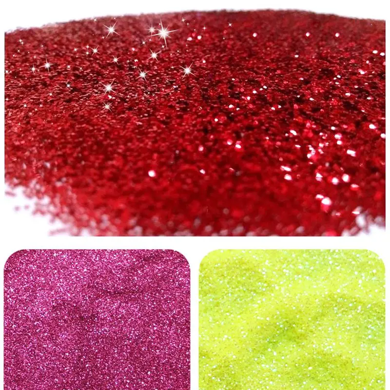 Poudre scintillante de couleur bonbon néon Super brillante pour manucure et Nail Art, décoration des ongles, 1/128(0.2mm)