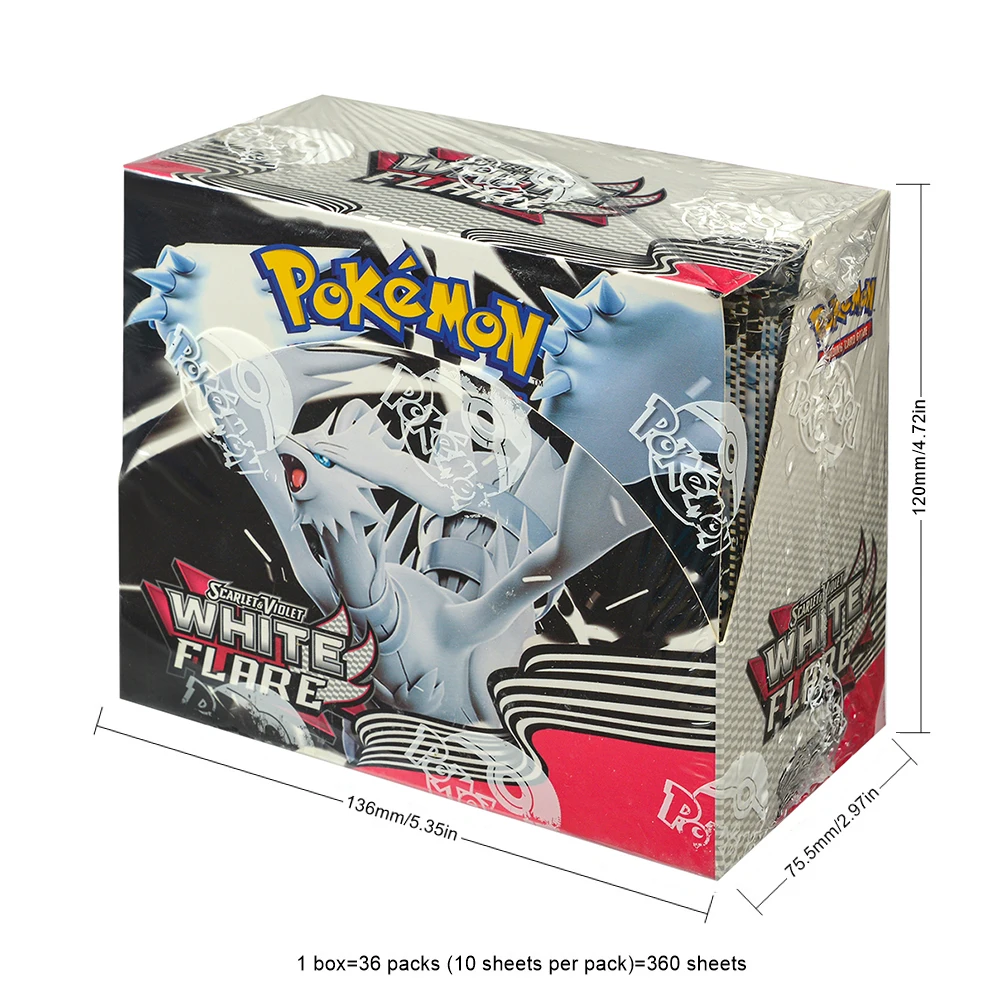 360Pcs English Pokémon TCG: WHITE FLARE Box P Trade Card 36 Pack Box