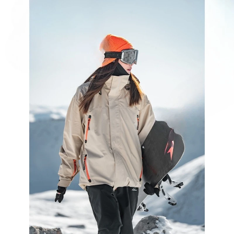 Snowboard ski suit women's waterproof jacket thermal fleece hard shell ski suit three-in-one thermal snow suit