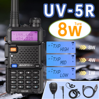 Baofeng  UV 5R 5W/8W Tri-Power Walkie Talkie  High Power UHF VHF Dual Band Two Way Radio Lange afstand 128CH Handheld UV 5R