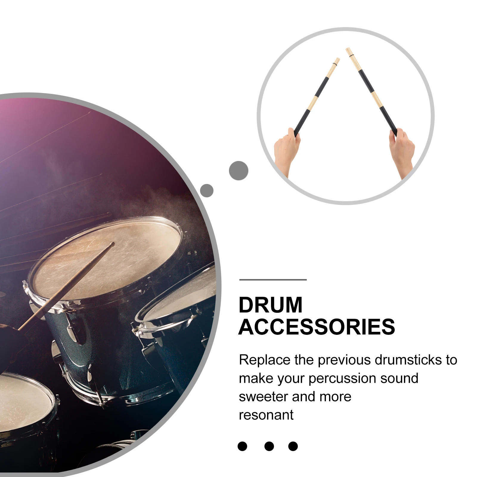 

Bamboo Drum Brush Premium Material Drumsticks Percussion Instrument Mallets Hammer