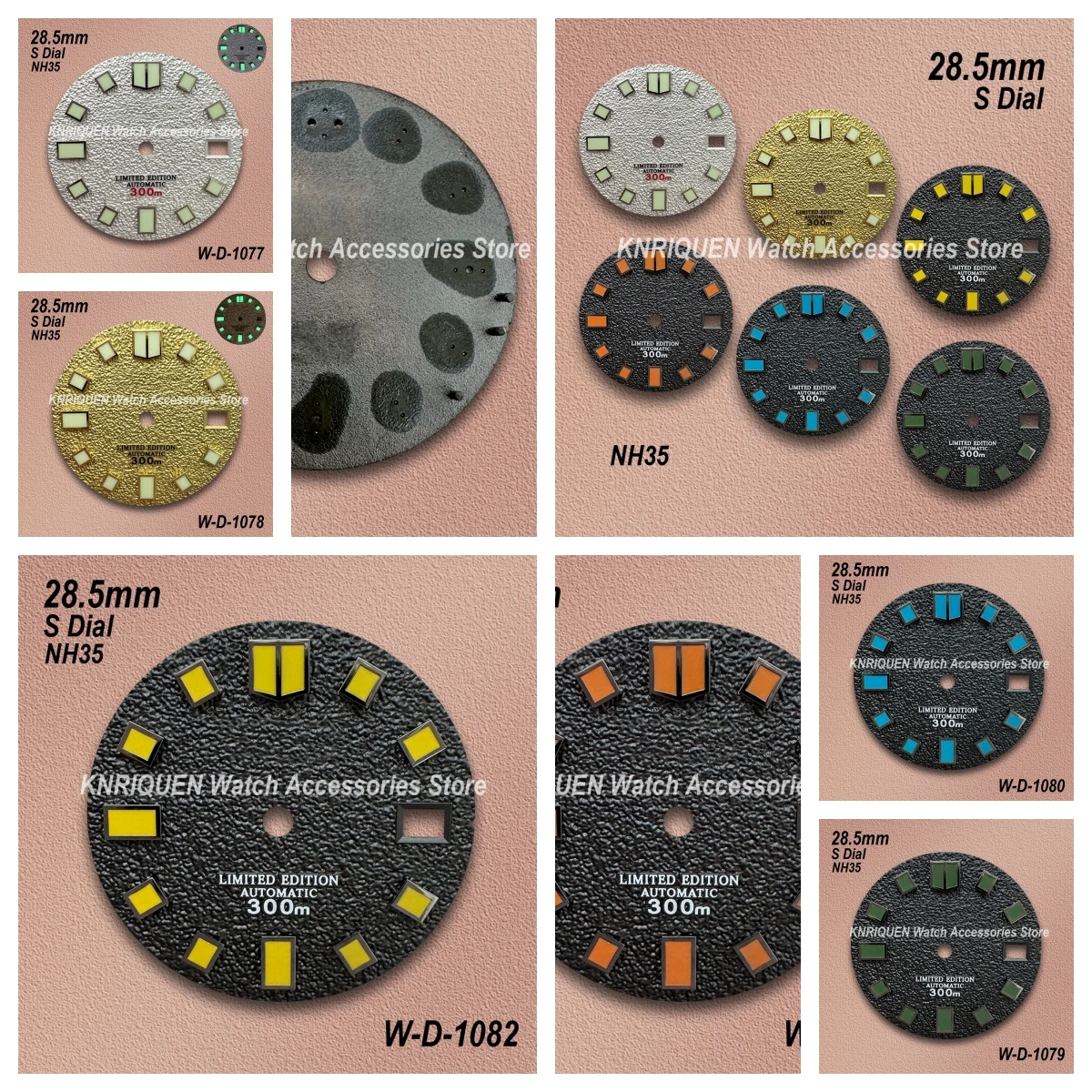 

28.5mm S Logo NH35 DIal Fit NH35/NH36 Movement Green/No Luminous Matte High Quality Watch Modification Accessories