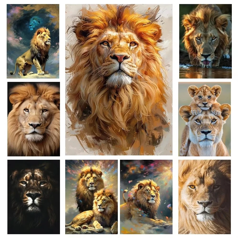 500/1000/1200/2000PCS Jigsaw Puzzle Majestic Lion Animal Portrait Wall Art For Adults Family Fun Relaxing Brain Teaser Gift