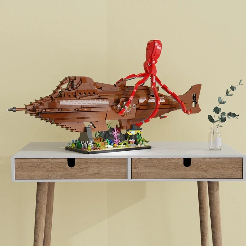 MOC 20000 Leaguesed Captain Nemo เรือเรือ Building Blocks ชุด Submarine Leagues ภายใต้ทะเลเรือ Nautilued อิฐของเล่นเด็ก