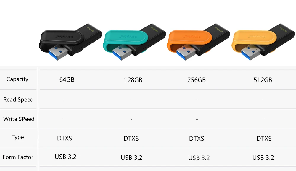 كينغستون محركات أقراص فلاش USB بندريف 256 جيجا بايت 128 جيجا بايت 64 جيجا بايت DTX جيب USB 3.2 Gen1 مفتاح صغير محرك فلاش يو اس بي عصا الذاكرة للكمبيوتر الأرقام