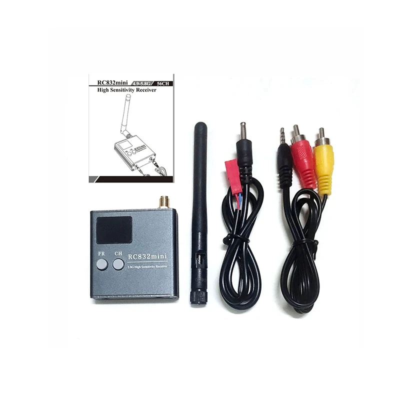 RC832 Mini Hoge Gevoeligheid Ontvanger / TS-5W 4.9G-5.8G 56CH Zender Breedband FM Moduleert Audio Video Met A/V Voor FPV Drone
