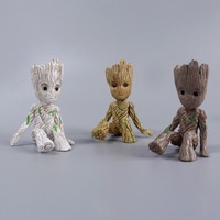 3pcs/set 6cm Cute Tree Man Groot Guardians of The Galaxy Marvel Avengers GK Cute Action Figure Kawaii Car Decoration Charm Gifts