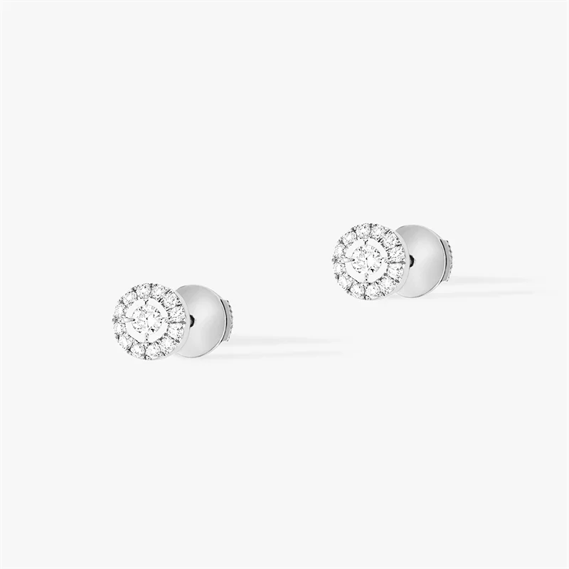 Official Website JOY Simple Round Diamond Earrings S925 Sterling Silver Earrings for Women High Quality Luxury Jewelry