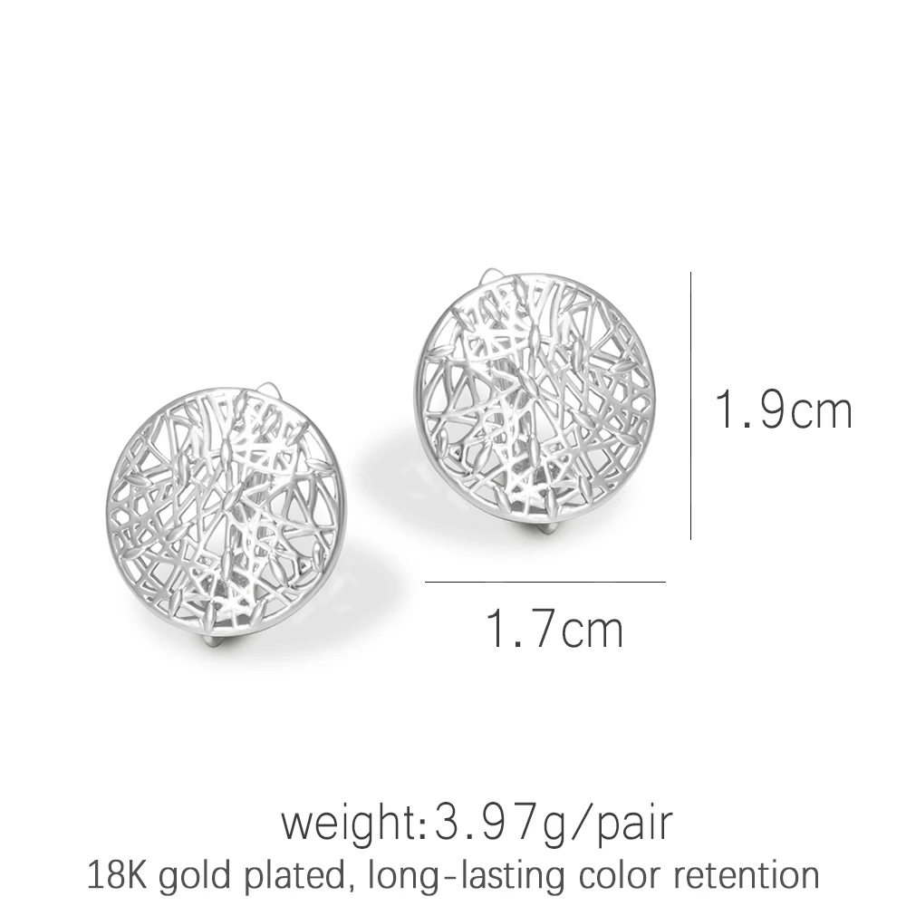 1 Pair Brass Round Hollow Out 18K Gold/ Rhodium Plated Earring Hooks Fixtures For Jewelry Making DIY Accessories For Women
