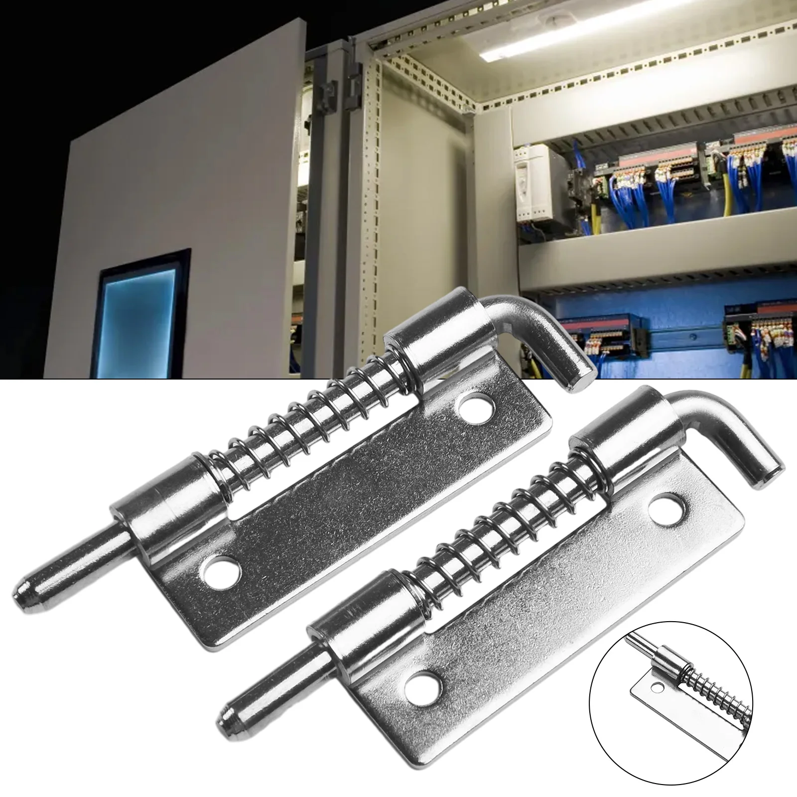 2PC Spring Loaded Latch Pins Bolts Stainless Steel Rebound Pin Window Cabinet Security Door Bolts Latch Anti-theft Home Hardware