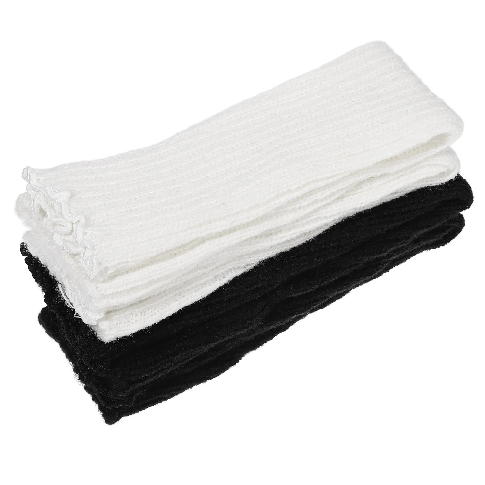 

2 Pairs Wool Socks Legging Cover Women Girls Winter Acrylic Knitted Warmers Cozy Stretchable Leg Wraps Stockings
