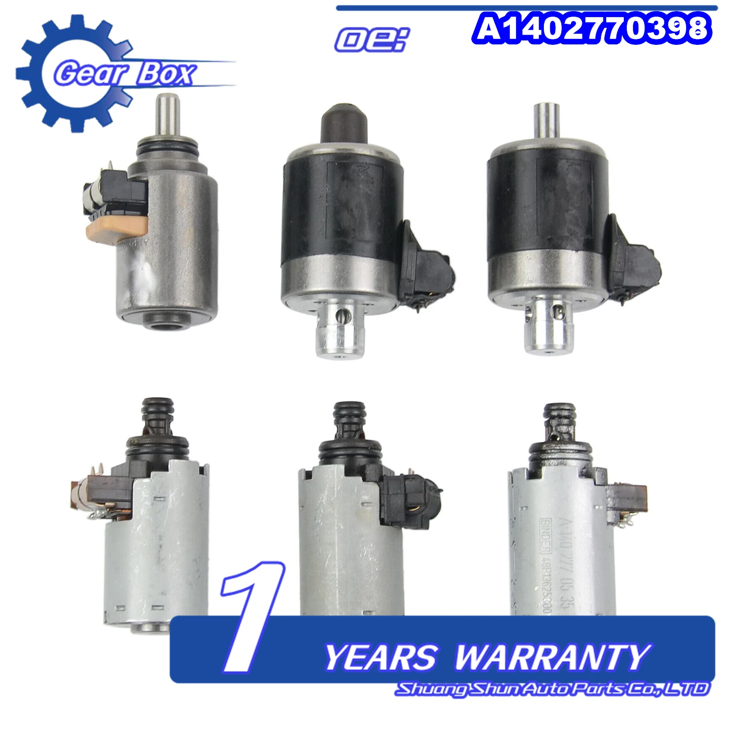 722.6 5-Speed Automatic Transmission Solenoid Set 6 Pcs for 1994-05 Mercedes Benz C E S ML CL Transmission A1402770398