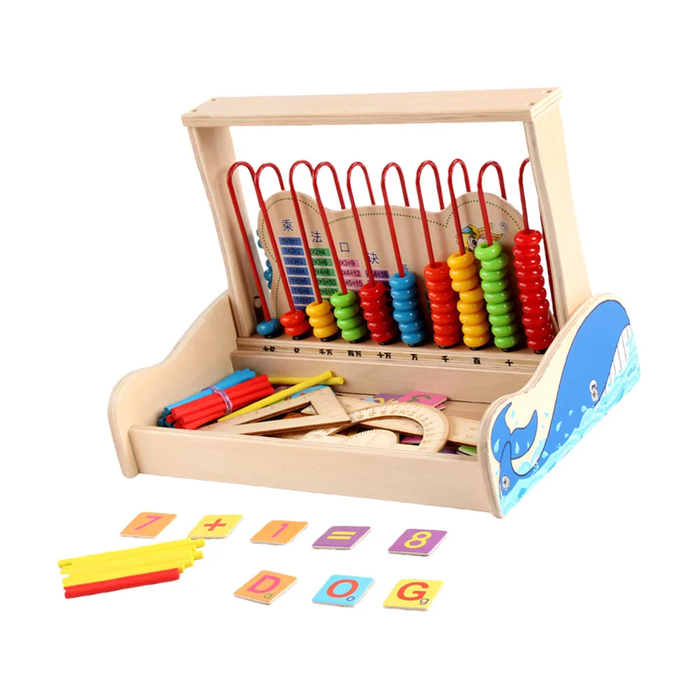 デジタル計算フレーム木製そろばんおもちゃ教育ツール子供のおもちゃ数学学習