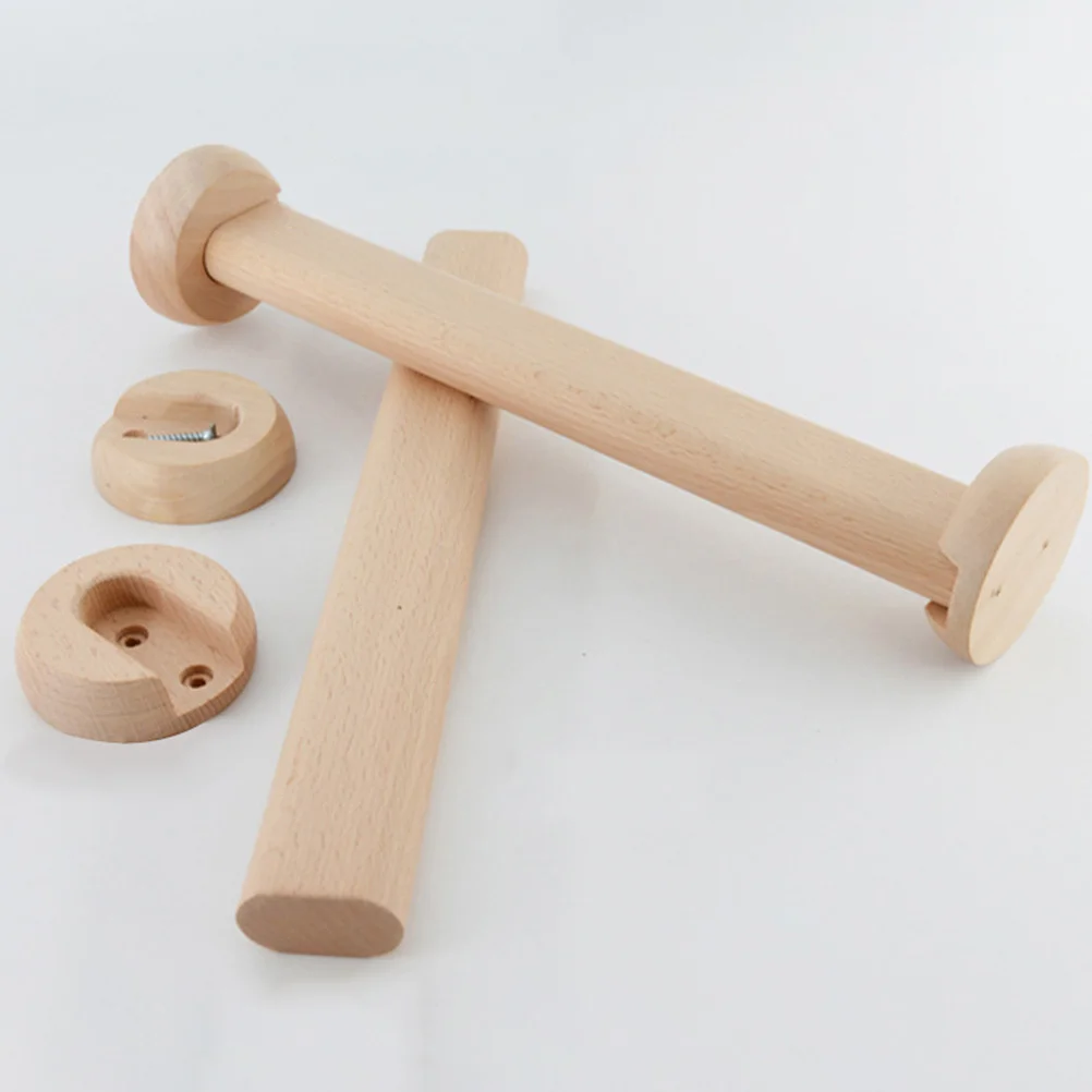 

6Pairs Wooden Closet Pole Sockets Sturdy Easy Install Rod Holders Bracket Heavy Duty Wardrobe Flange Support
