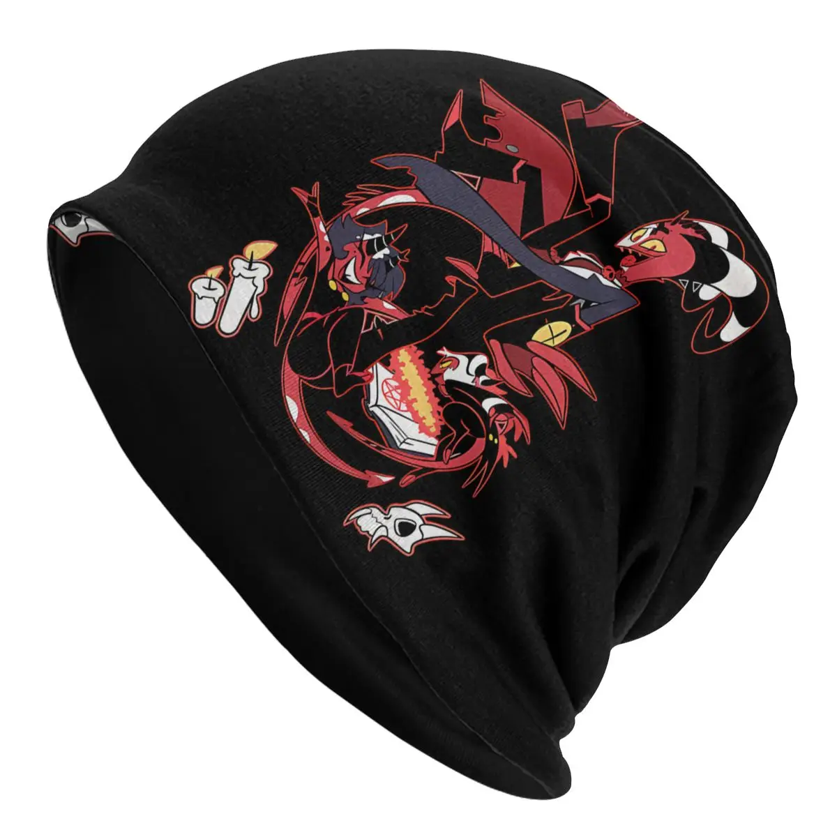 Helluva Boss Cartoon Thin Skullies Beanies Caps Stolas Hat Sport Sports Bonnet Hats for Men Women