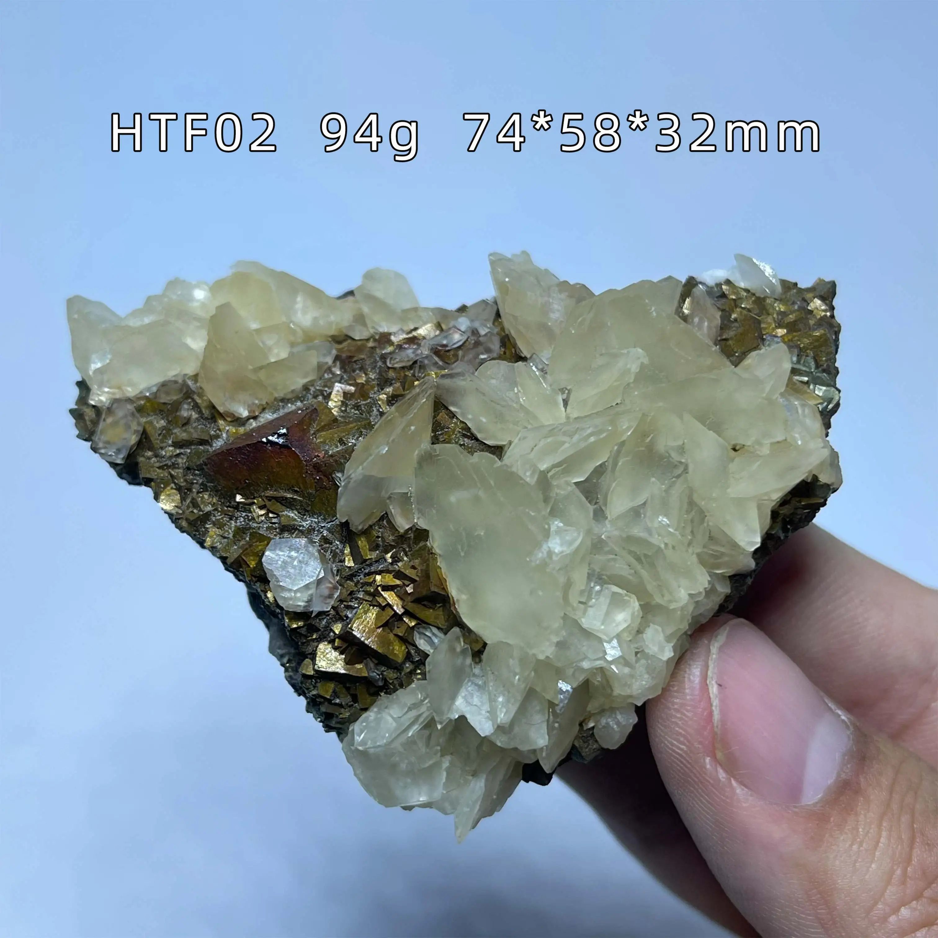 Natural chalcopyrite and calcite coexisting mineral specimens healing stone crystal quartz for home deco