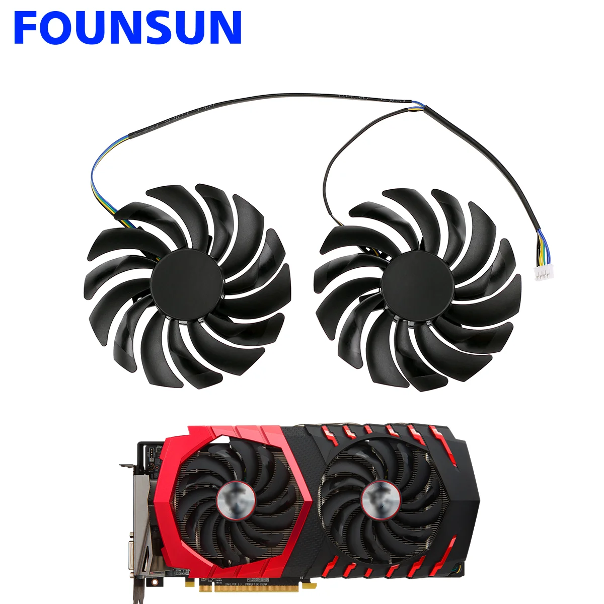 

2PCS PLD10010S12HH DC12V 0.40A 4PIN FOR MSI RX 470 480 570 580 GTX 1080Ti 1080 1070 1060 GAMING Graphics Card Cooler Fan 10010B